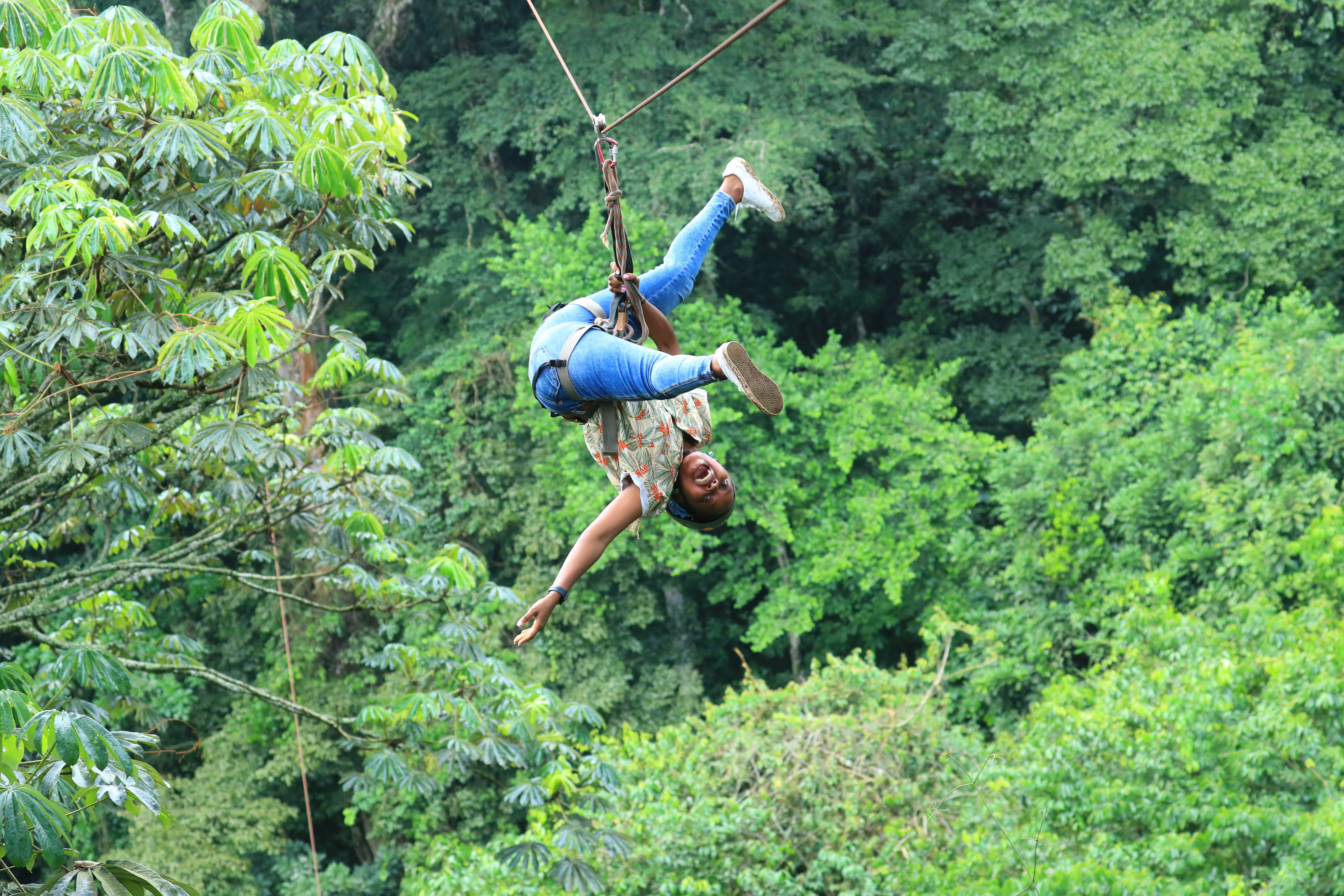Image of a person on a zipline